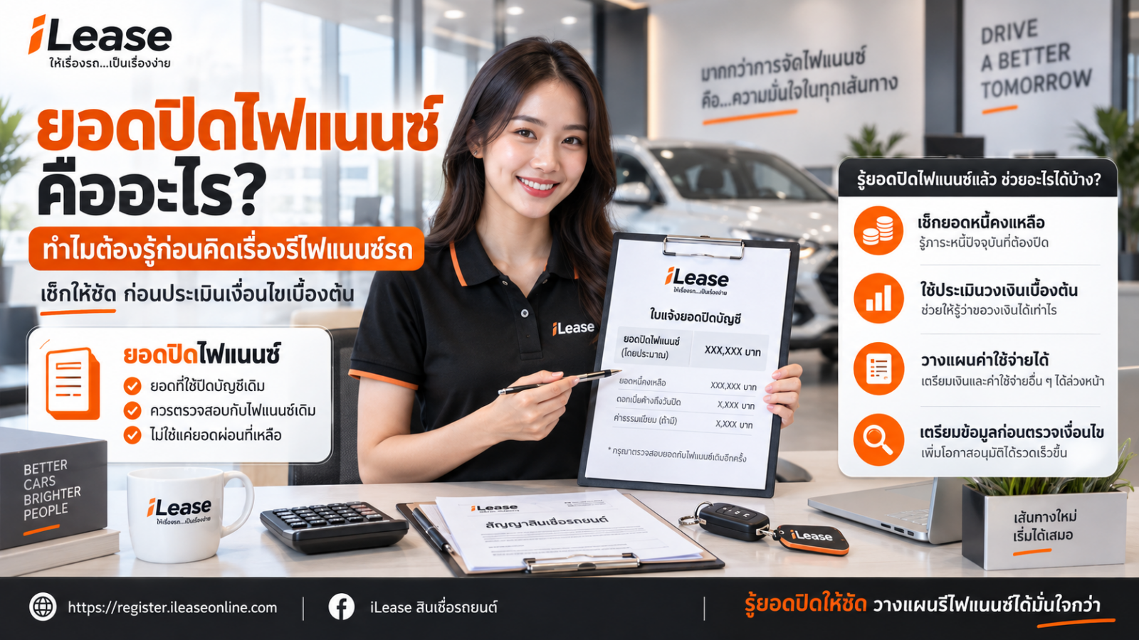 ยอดปิดไฟแนนซ์คืออะไร? ทำไมต้องรู้ก่อนคิดเรื่องรีไฟแนนซ์รถ